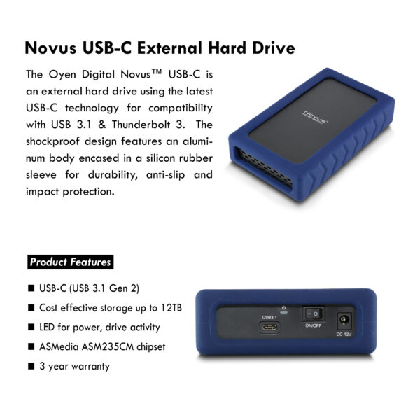 Oyen Digital HDX Pro C 12TB USB-C Enterprise 7200RPM 外付けハードドライブ 