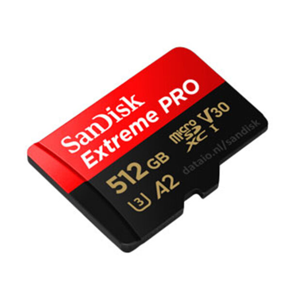Een evenement Wierook Marco Polo SanDisk 512GB Extreme Pro MicroSD + adapter UHS-I V30 A2 200MB/s  (SDSQXCZ-512G-GN6MA) - Tapes