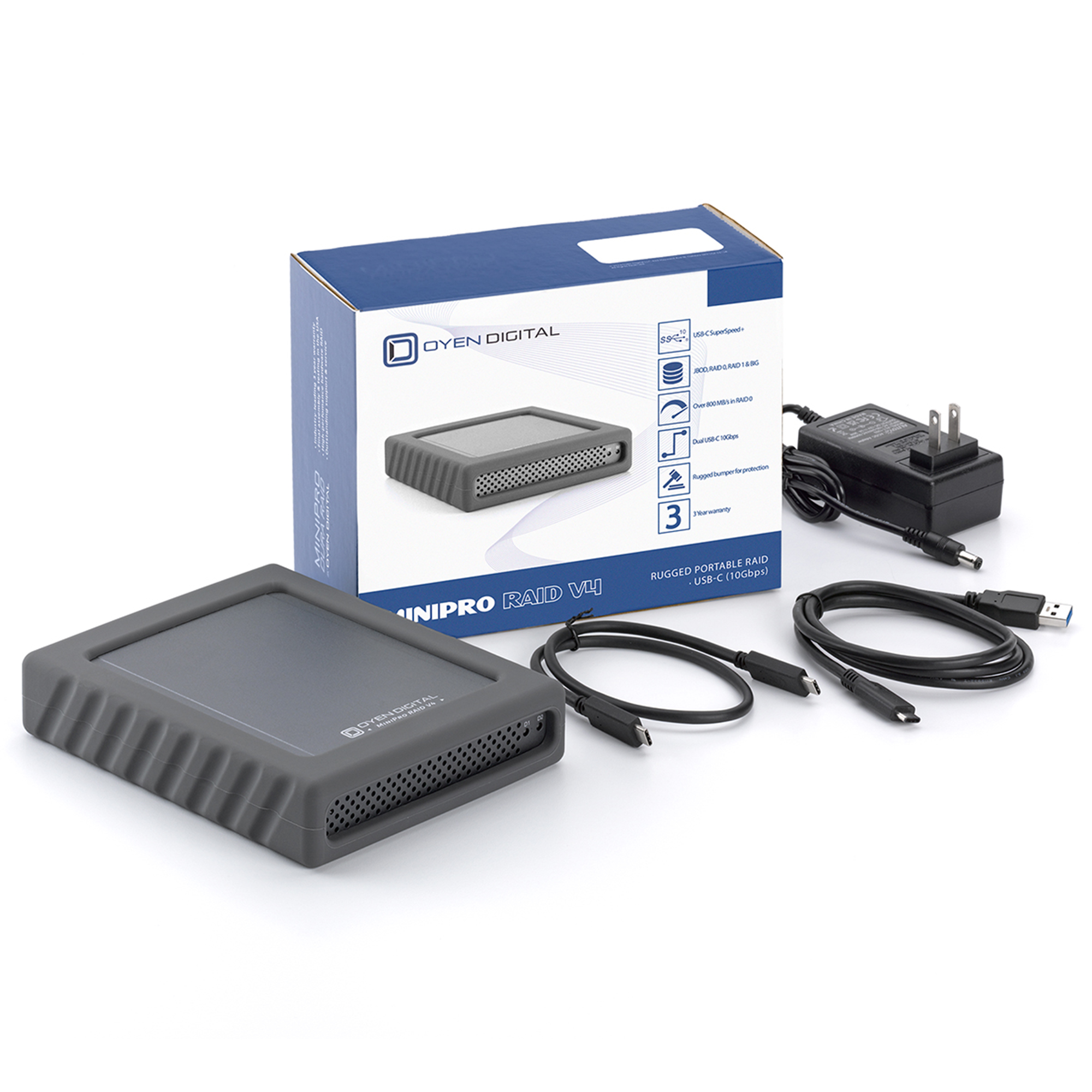 Oyen Digital MiniPro RAID V4 USB-C Rugged SSD - 8TB - Afbeelding 4